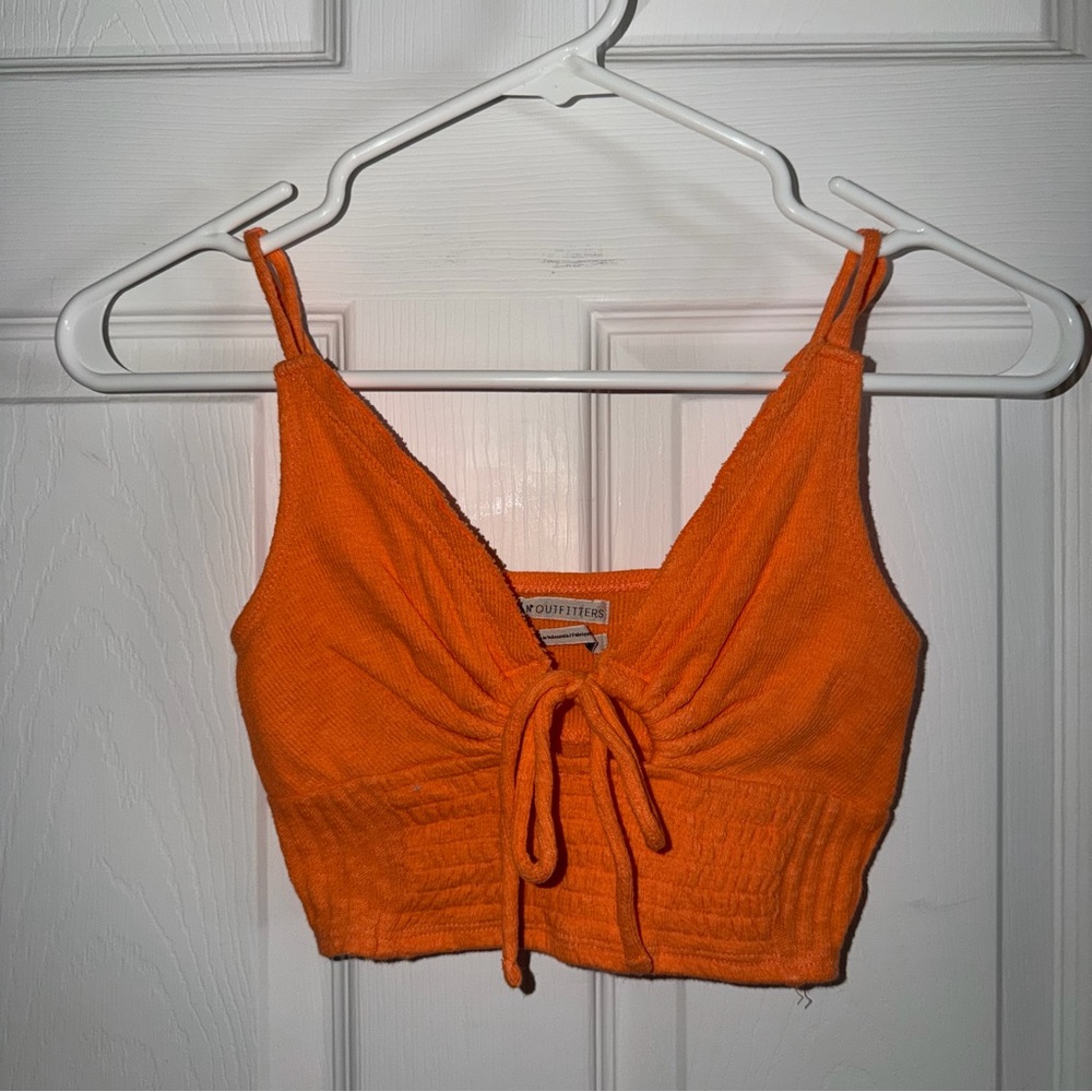 Urban Outfitters French Terry Orange Crop Top